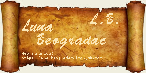 Luna Beogradac vizit kartica